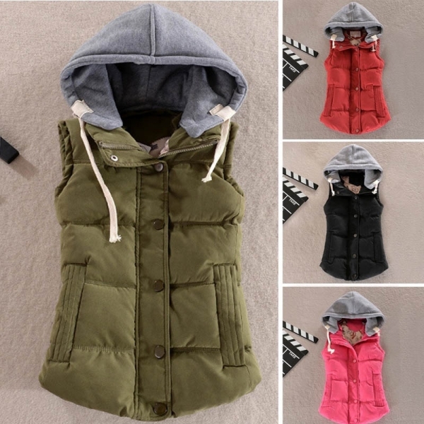 Zogaa Spring Autumn Women Vest Jacket Ladies Winter Warm Cotton Sleeveless Waistcoat Jacket Casual Slim Fit Hooded Coat Women 1 Women's Hooded Cotton Sleeveless Vest Jacket โ Perfect for Spring & Autumn Layering ๐ธ๐
