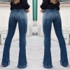 Women Fashion High-Rise Wide Leg Flared Jeans Retro Bell Bottom Jeans Denim Ladies Zipper Pocket Trousers