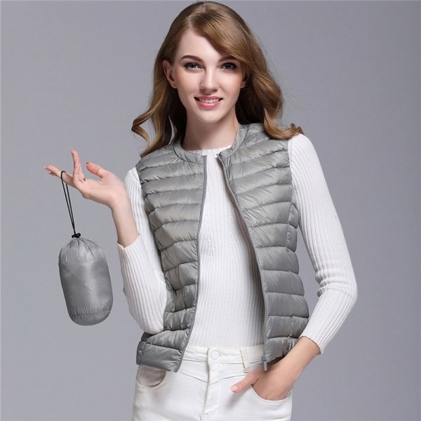 Women's Ultra Light Duck Down Vest Jacket Women White Duck Down Vest 2019 Autumn Winter Round Collar Sleeveless Coat for Women Women's Ultra Light Duck Down Vest Jacket Women White Duck Down Vest 2019 Autumn Winter Round Collar Sleeveless Coat for Women
