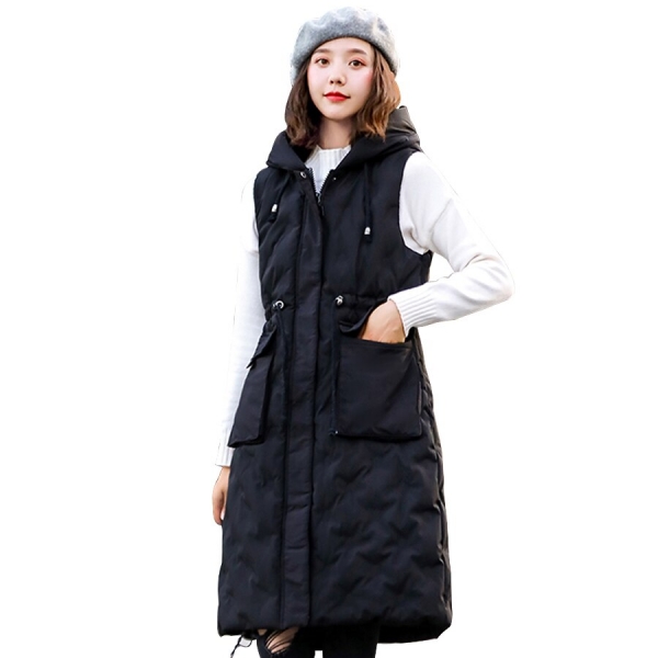Autumn winter vest women 2019 cotton-padded warm thicken long woman vest female hooded parka jacket waistcoat plus size 1 Cozy Hooded Cotton-Padded Vest for Women – Perfect for Autumn and Winter, Warm and Stylish