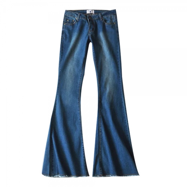 Women Flare Jeans Stretch High Waist Lifting Buttocks Wide Leg Denim