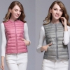 Women's White Duck Down Sleeveless Vest Jacket – Perfect for Autumn & Winter Office Wear