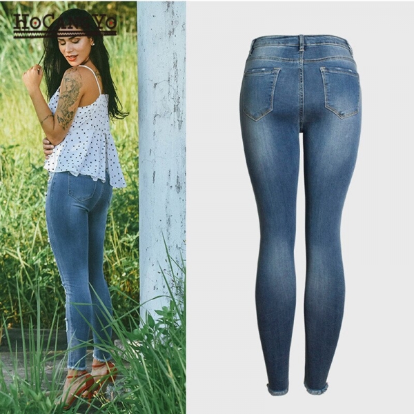 HCYO Women Jeans Pants Plus Size Stretch Embroidered Flares Washed Hole Jeans Women High Waist Pants Female Skinny Denim Pants 3 Upgrade Your Wardrobe with Women's Plus Size Embroidered Flare Jeans – Stylish & Comfortable