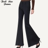 Plus Size Big Bell-Bottom Stretch Black Denim Jeans for Women – 5XL to 7XL Wide Leg Flare Pants for Autumn & Winter