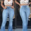 Ripped wide leg jeans Denim Trousers Vintage bell bottom jeans High Waist Pants