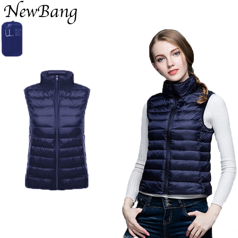 NewBang Brand Women Sleeveless Women’s Ultra Light Down Vests Slim Jacket Girl Gilet Plus Lightweight Windproof Warm Waistcoat 2