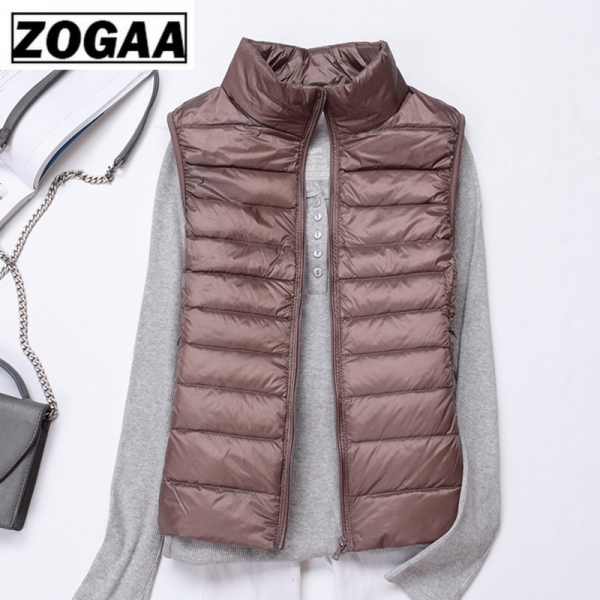 Zogaa Brand Woman Winter Vest Cotton Sleeveless Womens Jackets 12 Colors Ultralight Down Jacket Puffer Vest Outwear Warm Coat 3 Winter Wardrobe with ZOGAA Women's Ultralight Down Jacket Puffer Vest - 12 Vibrant Colors to Choose From