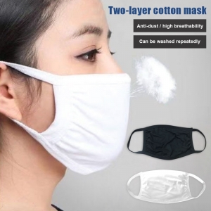 3Pcs Lots Cotton Face Mask For Adult Dual Layer Breathable Filter Anti Pollution Germ Mouth Mask Dustproof Washable PM2.5 Masks
