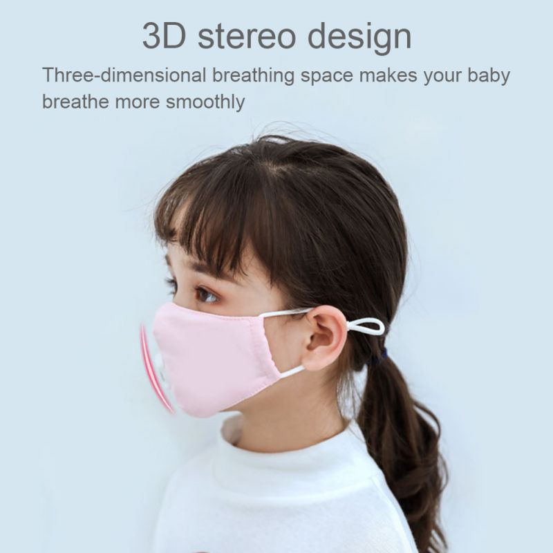 Anti PM2.5 Children Face Mask With Breathing Design Cotton 3-layer Outdoor Anti-dust Mask Kids Protective Mask 2 Anti PM2.5 Children Face Mask With Breathing Design Cotton 3-layer