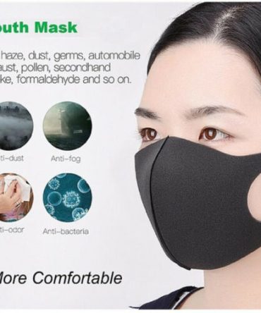 1pc/5pcs In Stock Reusable Mouth Mask , Washable Dust Proof Black Face Mask Breathable Super Soft Fashion Design