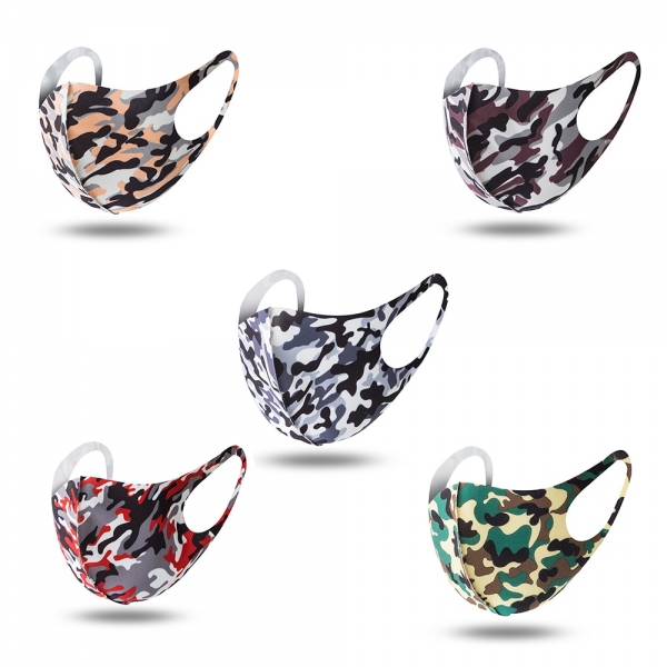 3Pcs Washable Reusable Anti-dust Mouth Face Masks Camouflage Sponge Mask Anti Cold Mask Humanized Design 1 Washable Reusable Anti-dust Mouth Face Masks Camouflage