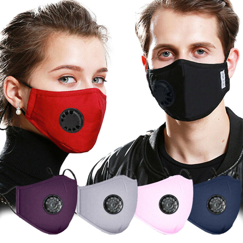Cotton Face Mask With Breathing Valve Anti-dust PM 2.5 Dustproof Mask with 2pcs Activated Carbon Filter Respirator Mouth-muffle 1