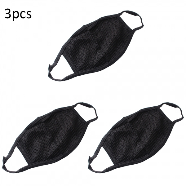 Respiratory Safety with 3PCS Anti-Dust Washable Cotton Face Masks - Stylish, Reusable, and Unisex in Black