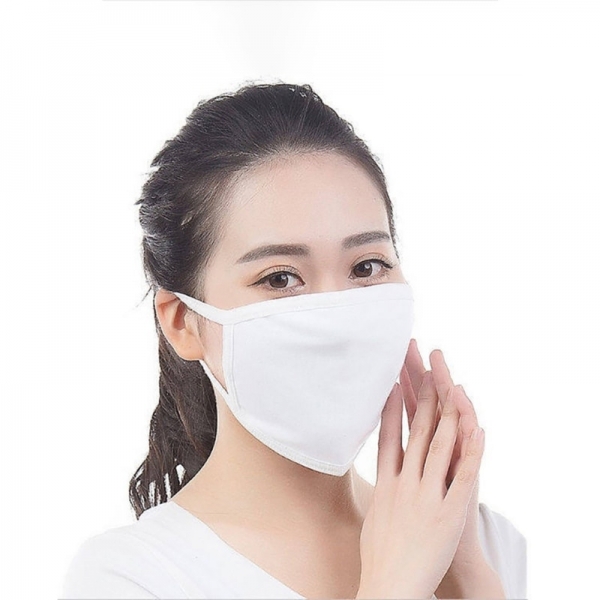 Unisex Reuseable Cotton Face Masks White Two-layer