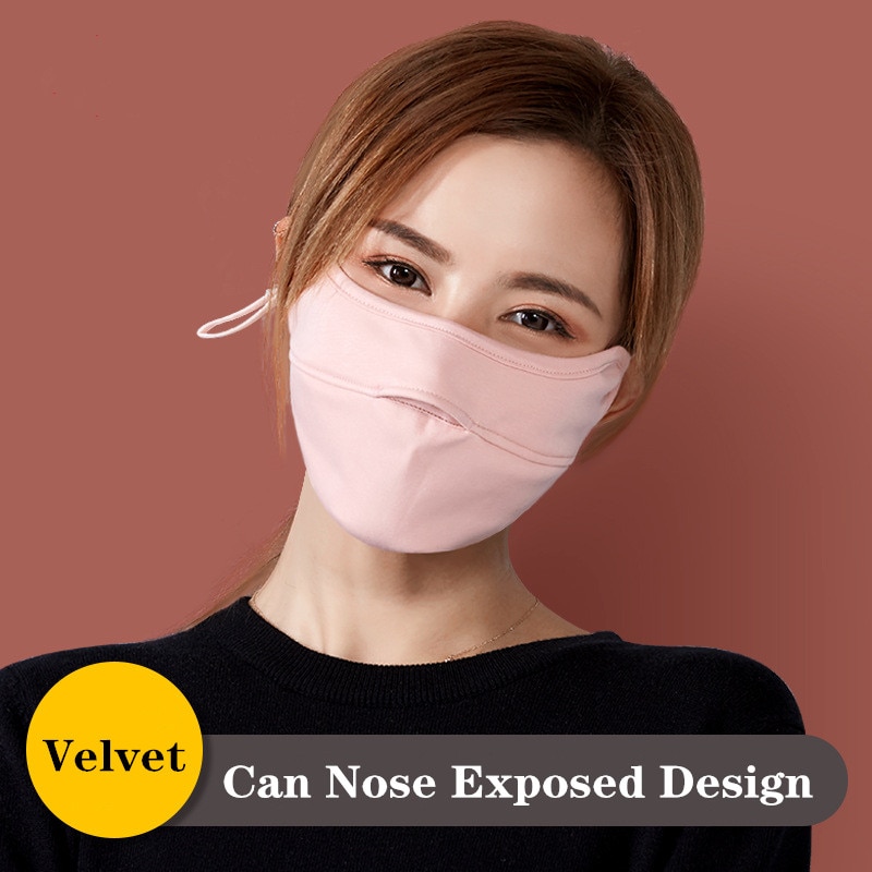 Unisex Reusable Face Mask Canbe Nose Exposed Design Anti Dust Smog Cold Proof Mouth Mask Breathable Washable Breathing Protector 3