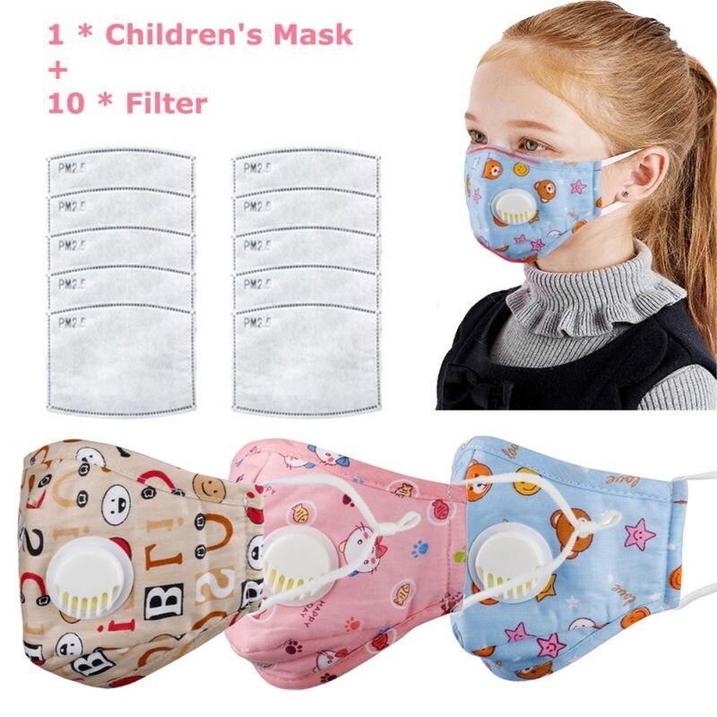 Children Mask With Breath Design Replaceable Filter Anti Dust Mouth Mask PM2.5 Respirator Kids Comfortable Health Care Face Mask