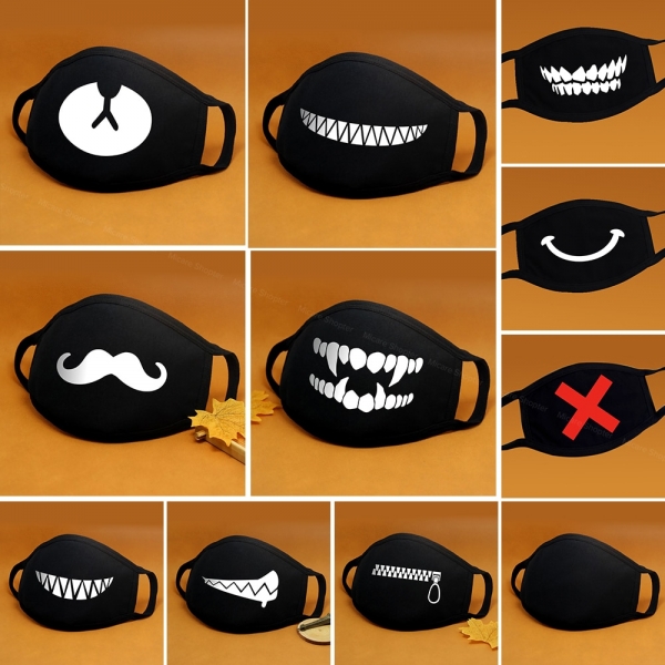 Cartoon Cotton Face Mask Mouth Black Anti-Dust Anti Pollution Respirator Mask Fashion Cute Bear Kpop Animal Face Mouth Masks 1 Cotton Face Masks Mouth Black Anti-Mud Anti Air pollution Respirator