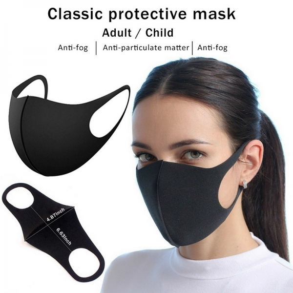 Black Anti-Mud Cotton Face Mask: Your Stylish Shield