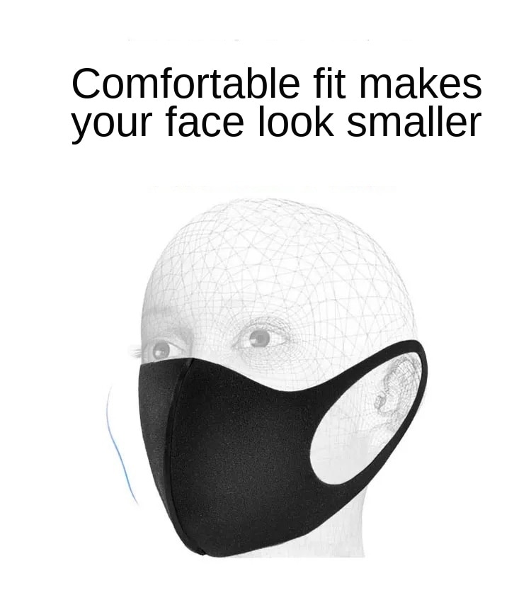 Washable Dust ProofReusable Face Mouth Mask , Breathable Super Soft Fabric, Fashion Slim Face Design 3