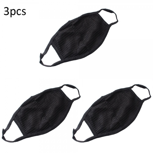 3PCS Anti-dust Mouth Masks Washable Reusable Cotton Face Mask Respirator Black Mouth-muffle Dustproof Face Cover 1 Respiratory Safety with 3PCS Anti-Dust Washable Cotton Face Masks - Stylish, Reusable, and Unisex in Black