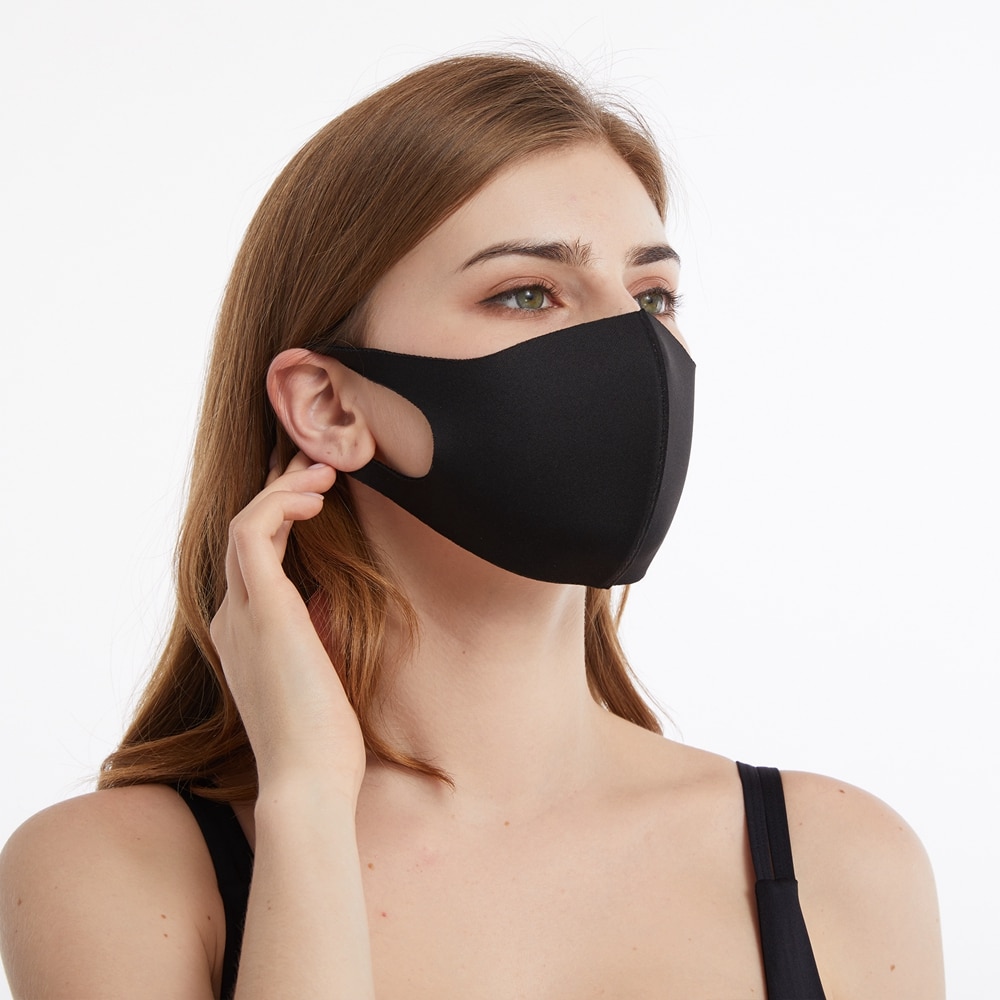 Washable Dust Proof Black Face Mask Breathable Super Soft Fashion Design Windproof Mouth-muffle Reusable Face Masks 2
