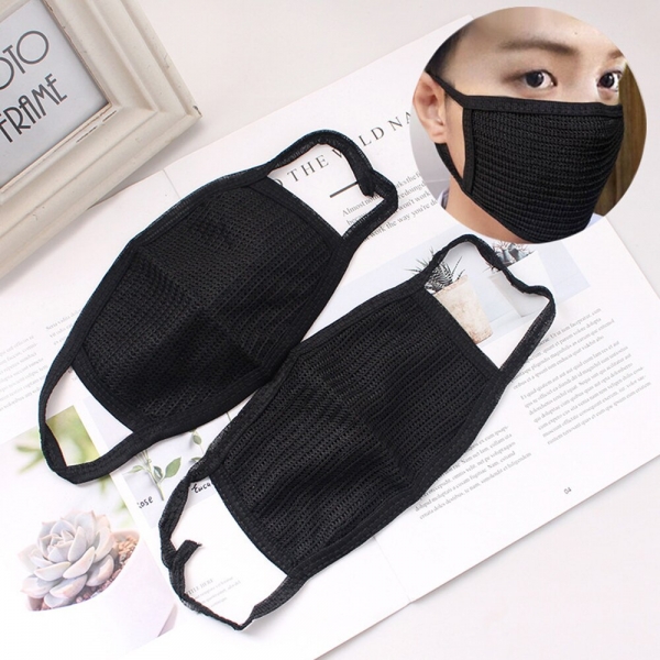 3PCS Anti-dust Mouth Masks Washable Reusable Cotton Face Mask Respirator Black Mouth-muffle Dustproof Face Cover 2 Respiratory Safety with 3PCS Anti-Dust Washable Cotton Face Masks - Stylish, Reusable, and Unisex in Black