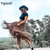 Yojoceli leopard chiffon skirt backside girls lengthy skirt