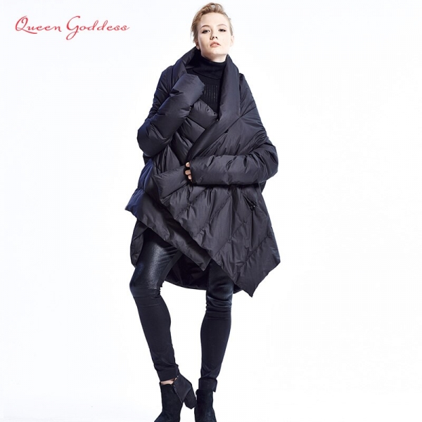 Ladies's Down Jacket Uneven Size Winter Coat