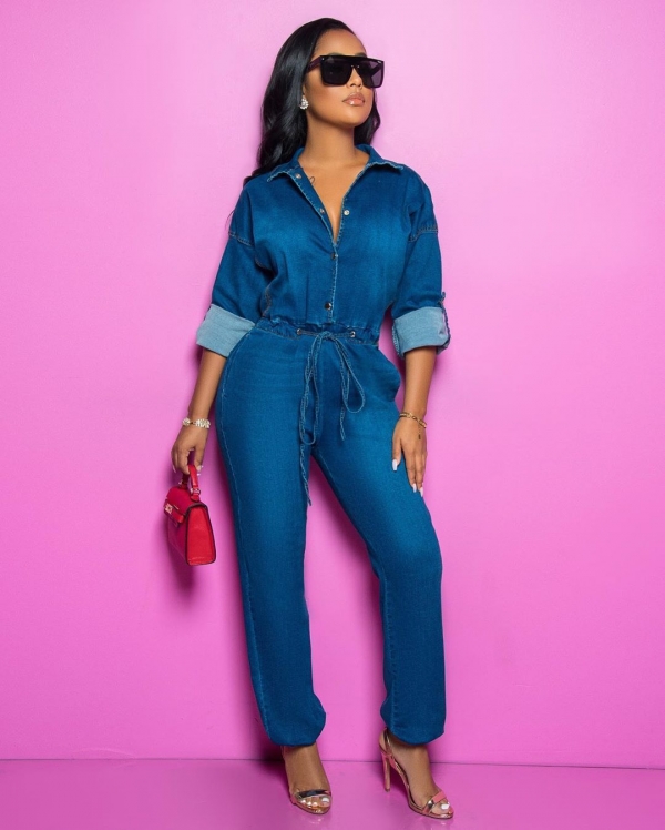 Summer fashion style regular women plus size jeans overalls