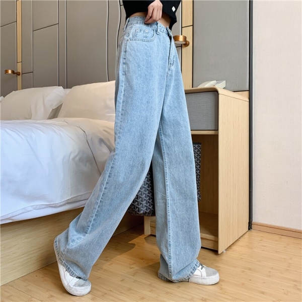High Waist Mom Gloria Plus Size Denim boyfriend Jeans For Women Streetwear Straight Jean Femme Blue Cargo Pants Wide Pants 1 Denims For Girls Streetwear Straight Jean