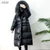 Giant Actual Pure Raccoon Fur Winter Ladies Down Jacket