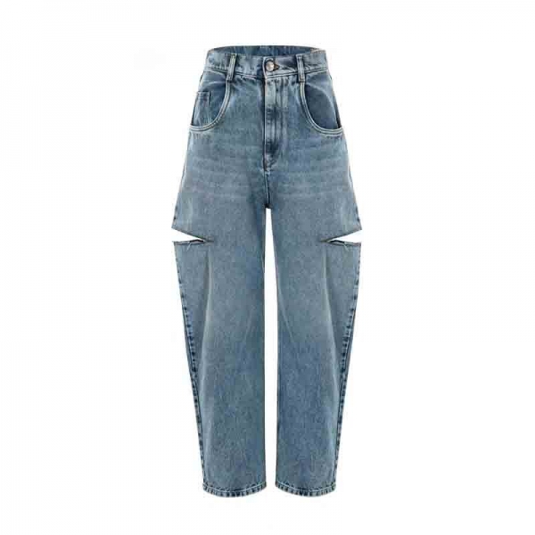 Girls Straight ripped Denims Informal Knife Lower Gap