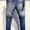 Traditional Style Designer Denims ladies/Males Straight Darkish Blue