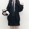 Preppy Model Candy Tender Girly Black Zip JK Girls Jacket