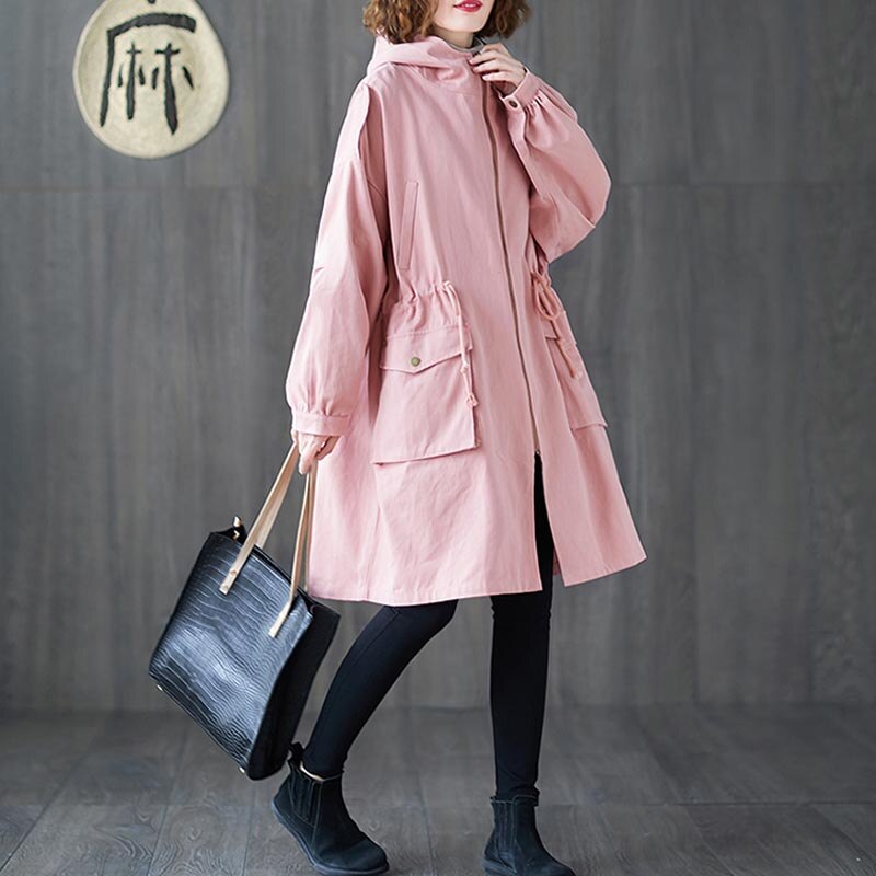 Plus Size 4XL 5XL 6XL 7XL Women Jackets Oversize Autumn Winter Thicken Cotton Hoody Outerwear Vintage Zipper Long Windbreaker 3 Stay Cozy & Stylish – Oversized Cotton Hooded Windbreaker Jacket – 4XL-7XL