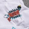 European embroidery holes denim denims white rompers