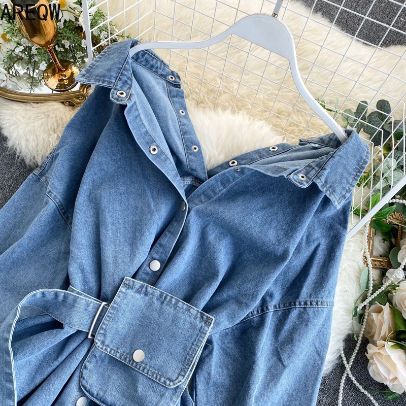 Vintage Sashes Slim Waist Jeans Coat Women Autumn Spring Women Denim Jacket Korean Long Denim Women Jacket 3 Vintage-Inspired Women’s Slim Waist Denim Jacket with Sashes – Ideal for Fall & Spring 🍁