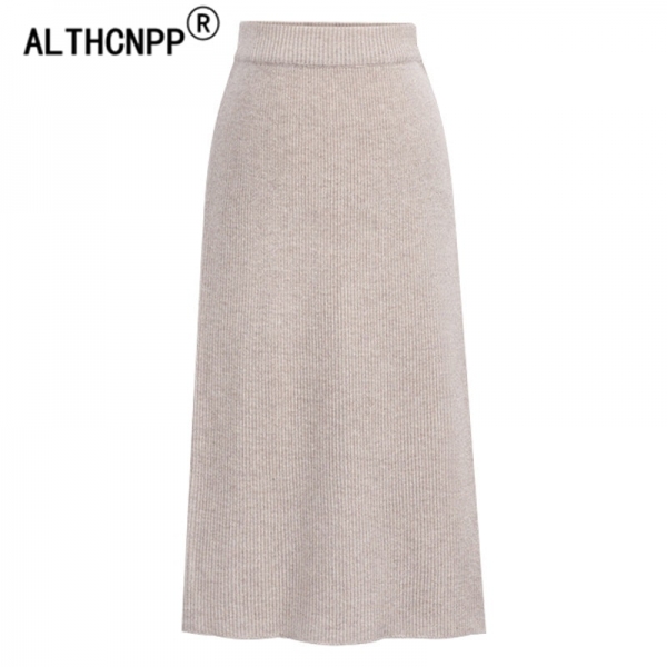 Plus Size M-6XL Winter Knitted Bodycon Pencil Skirt High Waist Skirts Womens Streetwear Split Long Skirt Female Faldas Mujer 4 Winter Elegance: Plus Size Knitted Bodycon Pencil Skirt