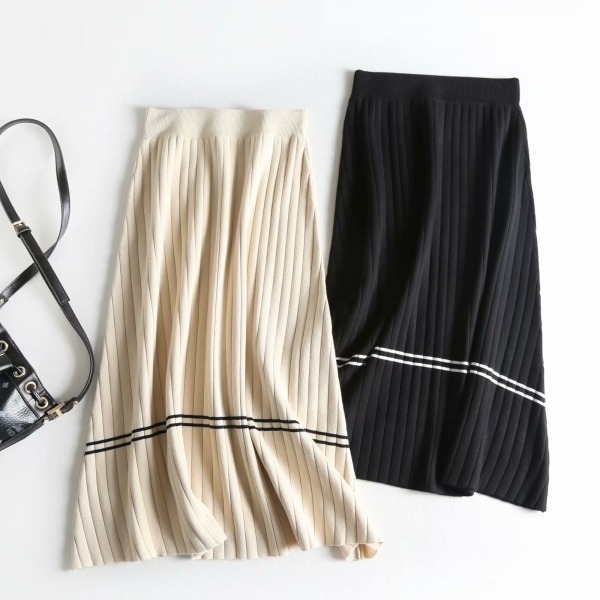 Excessive Waist Girls Spring Skirts Classic Knitting