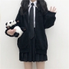 Preppy Model Candy Tender Girly Black Zip JK Girls Jacket