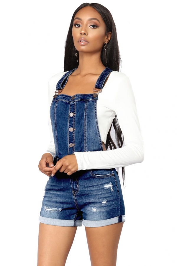 Women Summer Denim Bib Overalls Jeans Shorts Jumpsuits and Rompers Playsuit 2 Summer Denim Bib Overalls & Jumpsuits – Stylish Girls' Fashion for Every Occasion