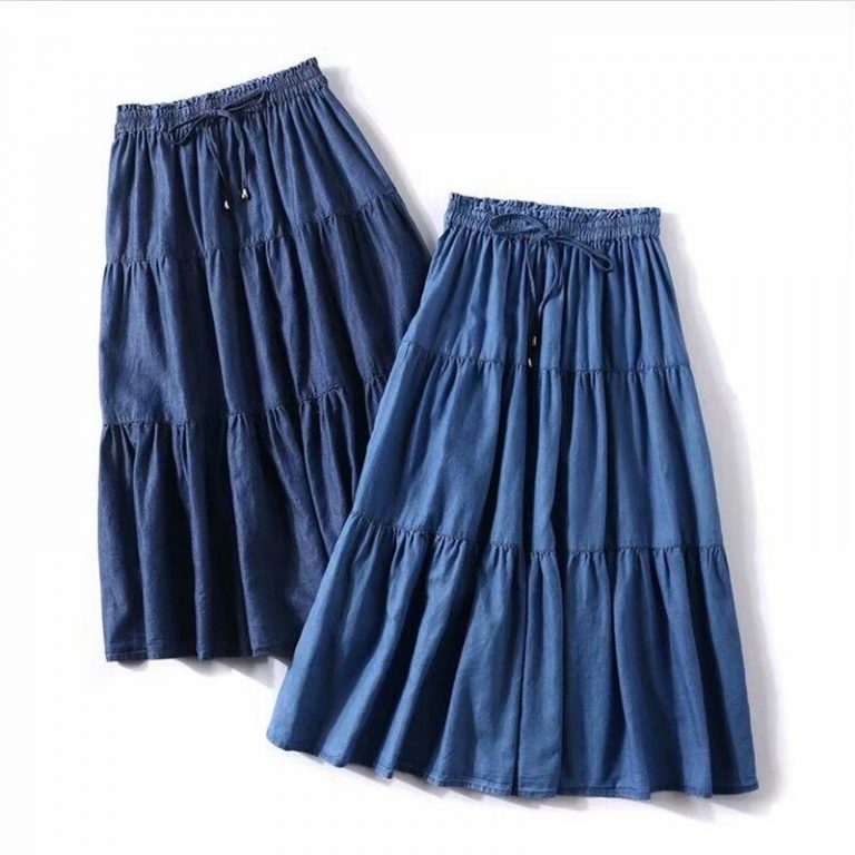 Stable Coloration Korean Model Girls Lengthy Skirts