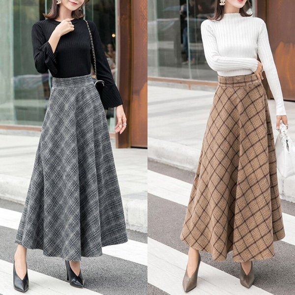 Lengthy Skirts Winter Excessive Waist