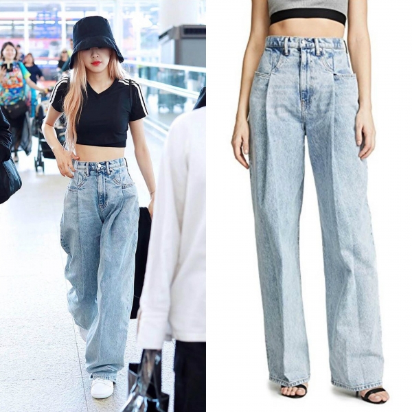 kpop Celebrity ROSE the same summer High waist Wide Leg Loose Straight Jeans women streetwear fashion Loose Straight denim pants Kpop Celeb ROSE the identical summer season Excessive waist