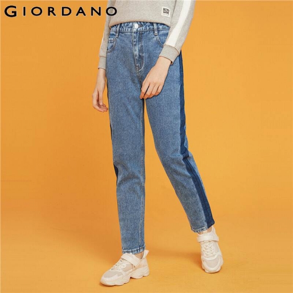 Giordano Women Jeans Mid Rise Straight Ankle-length Denim Jeans Slant Pockets Casual Calca Jeans Feminina 05429313 Mid Rise Straight Ankle-length Denim Jeans