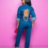 Summer fashion style regular women plus size jeans overalls