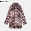 Lady jacket houndstooth outsized tweed jacket lengthy