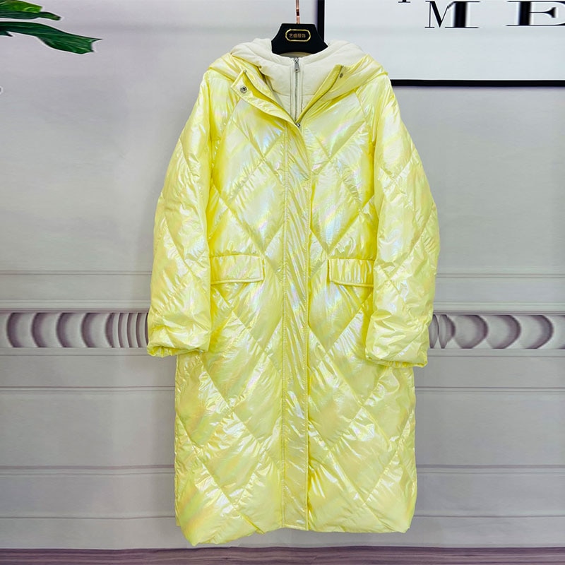 Oversize Hooded Women Down Jacket New Arrival Long Loose White Duck Down Coat Long Down Parka Female Warm Winter Coat Women 2 Hooded Girls Down Jacket New Arrival Lengthy Unfastened