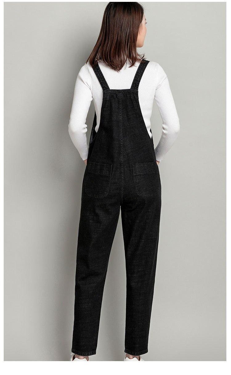 New Spring Autumn Fashion Brand Plus Size L-6XL Jeans Loose Casual Full Length Overalls Big Size Denim Pants Woman Jumpsuits D28 3