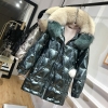 Winter Duck Down Jacket Ladies Hooded Massive Fox Fur Collar